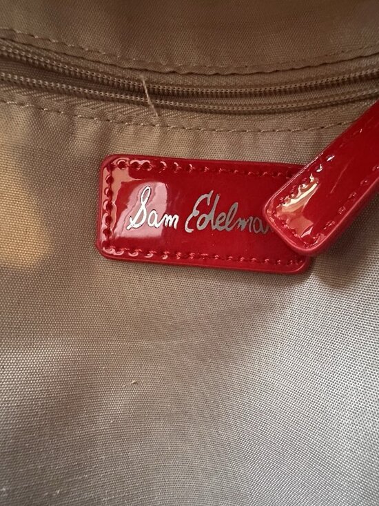 Sam Edelman Red Patent Leather Mini Backpack